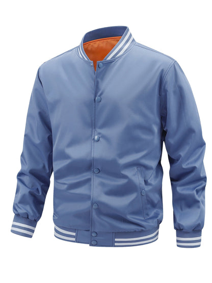 Men's Relaxed Striped Button-Front Jacket – Black option – view 7