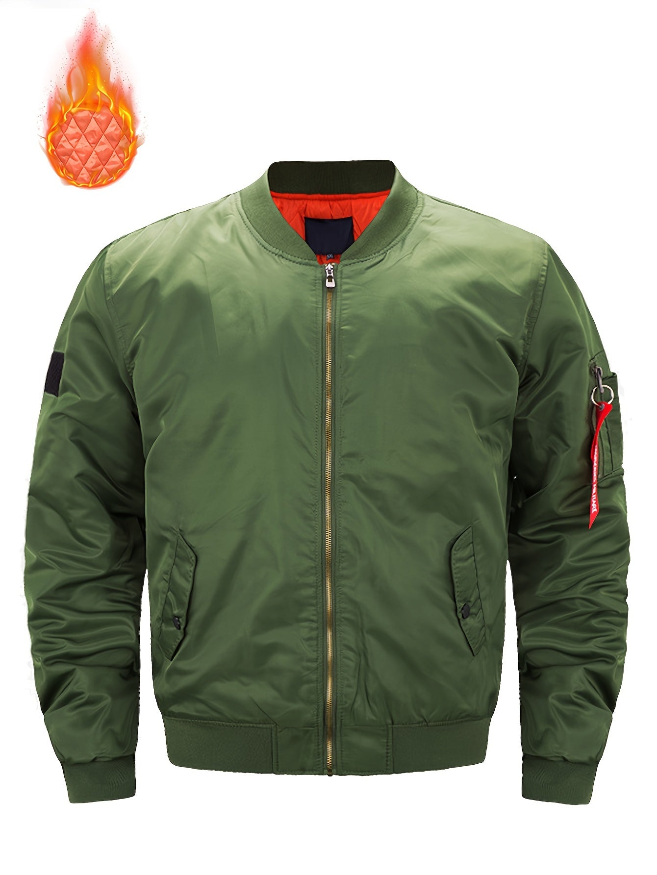 Men's Relaxed Zip-Up Coat – green option – view 2