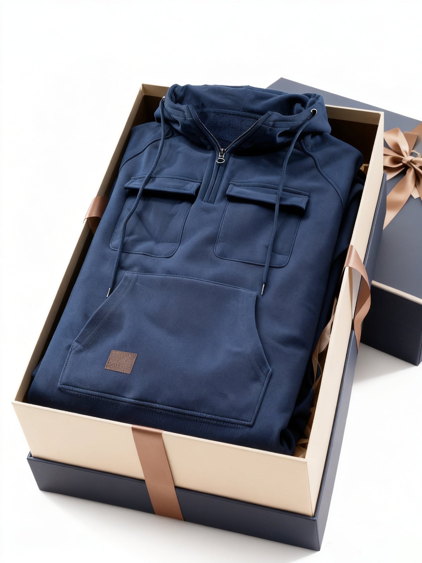 Men's Relaxed Zip-Up Hoodie – Black option – main product image