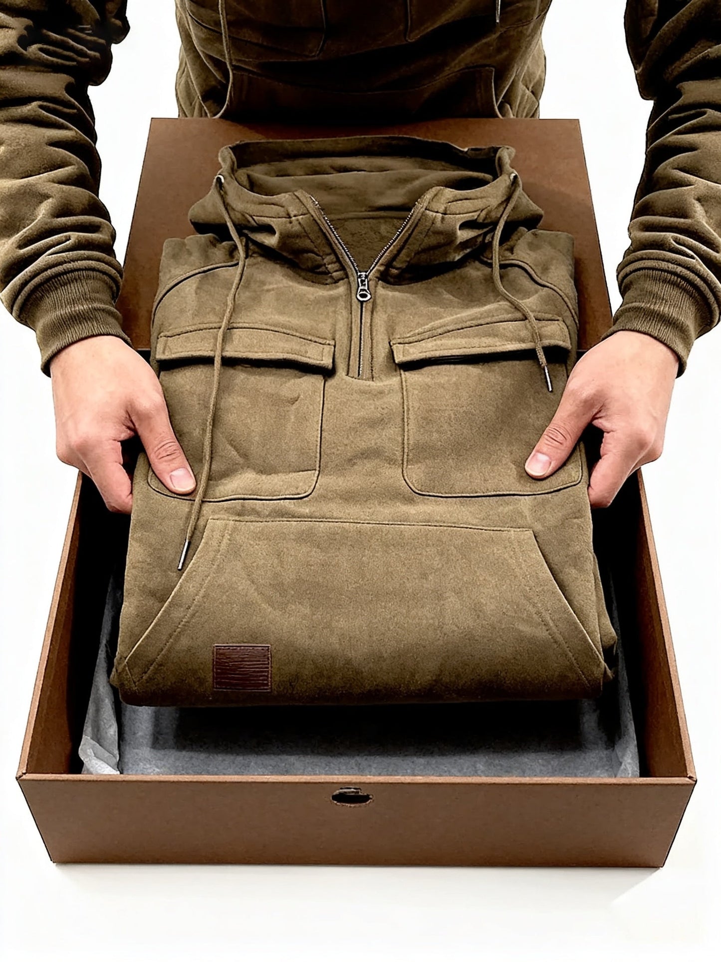 Men's Relaxed Zip-Up Hoodie – Black option – view 4
