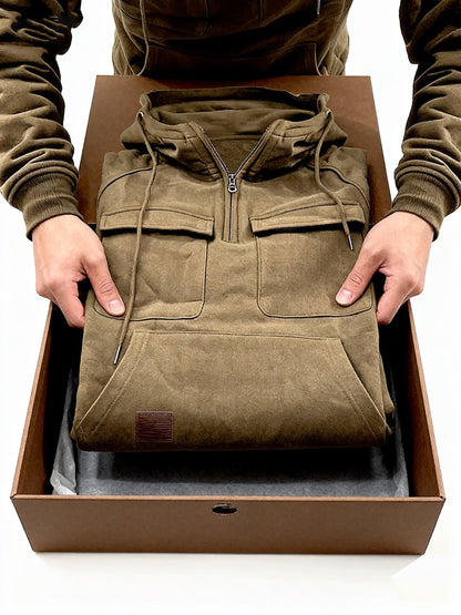 Men's Relaxed Zip-Up Hoodie – Black option – view 4