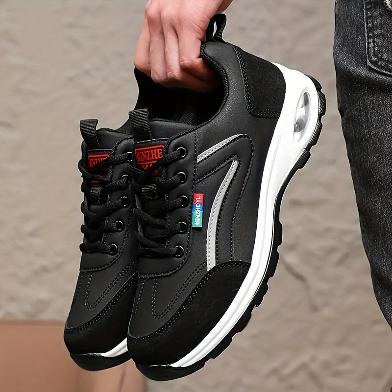 Men's Running Shoes - Breathable Comfort & Cushioned Support – Black / Blue – Black option – view 2
