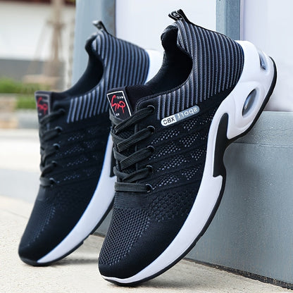 Men's Running Shoes - Breathable Comfort & Cushioned Support – Black White – main product image