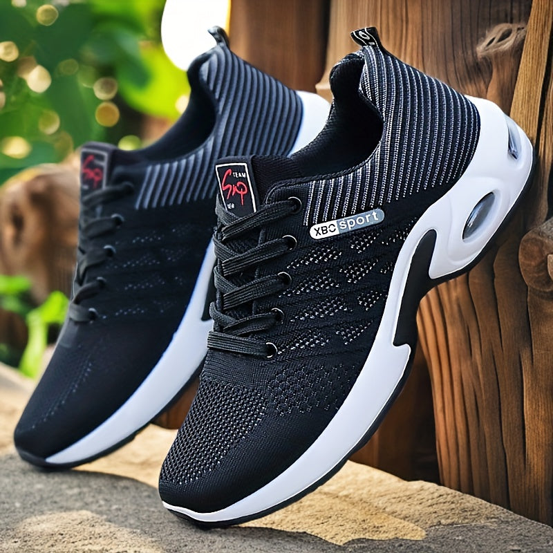 Men's Running Shoes - Breathable Comfort & Cushioned Support – Black White – view 3