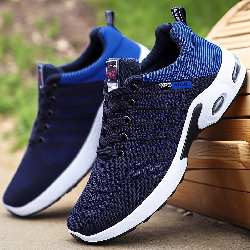 Men's Running Shoes - Breathable Comfort & Cushioned Support – Black White – Black option – view 4