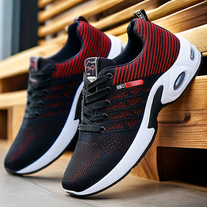 Men's Running Shoes - Breathable Comfort & Cushioned Support – Black White – Black option – view 5