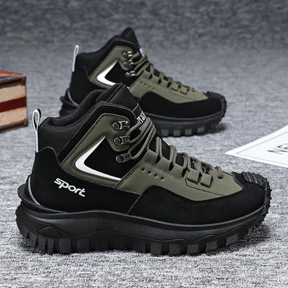 Men's Running Shoes - Breathable Comfort & Lightweight Design – Black Khaki / Dark Green color – Black option – view 4