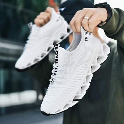 Men's Running Shoes - Breathable Mesh Cushioned Comfort for Beach & Water – White Lace – main product image