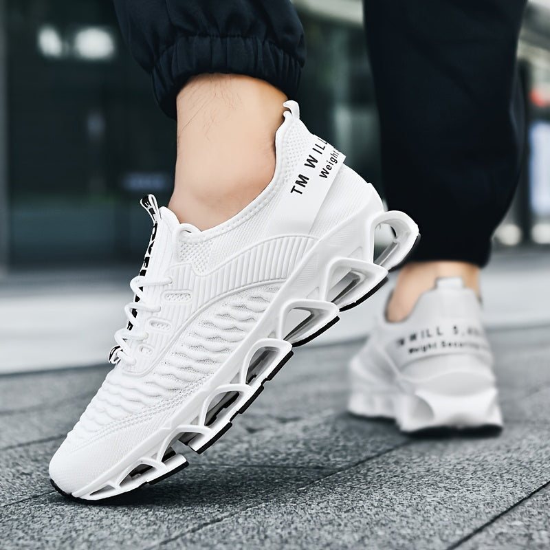 Men's Running Shoes - Breathable Mesh Cushioned Comfort for Beach & Water – White Lace – view 5