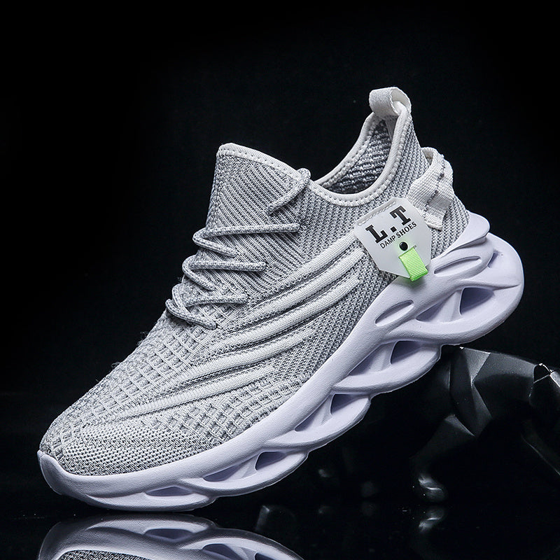 Men's Running Shoes - Breathable Mesh Cushioned Comfort for Outdoor & – White – White option – view 2