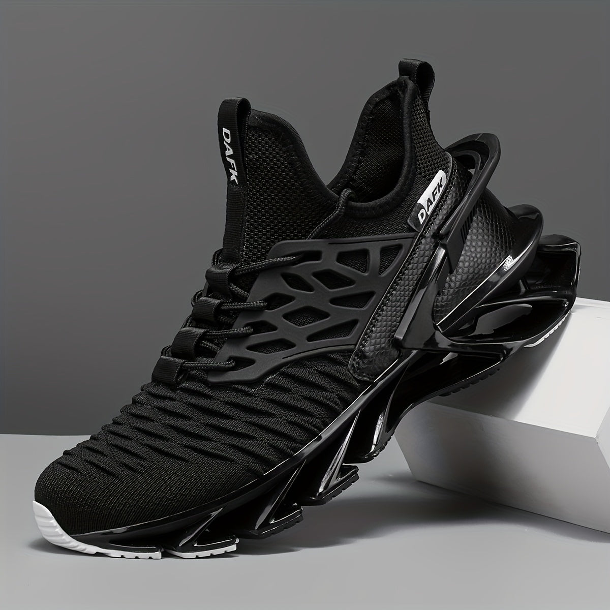 Men's Running Shoes - Breathable Mesh for Active Days – Black Lace – Black option – view 3