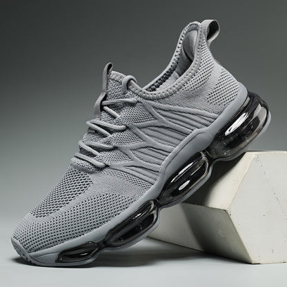 Men's Running Shoes - Breathable Mesh Non-Slip Sole for Active Days – Grey Knit – Grey option – view 3