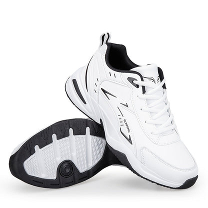 Men's Running Shoes - Breathable Mesh Non-Slip Sole for Outdoor & – White / Black – main product image