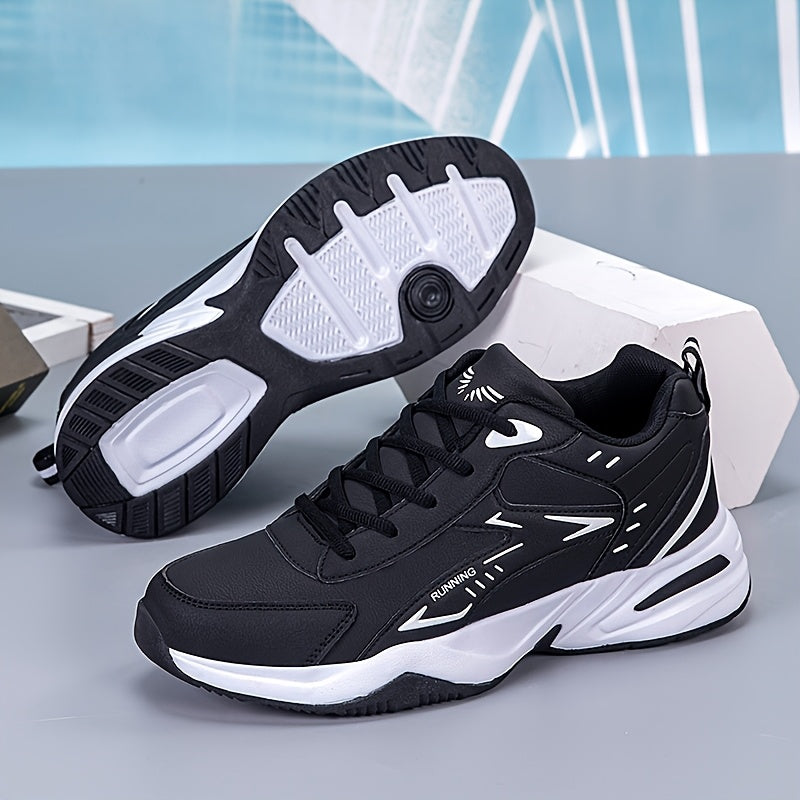 Men's Running Shoes - Breathable Mesh Non-Slip Sole for Outdoor & – White / Black – view 2