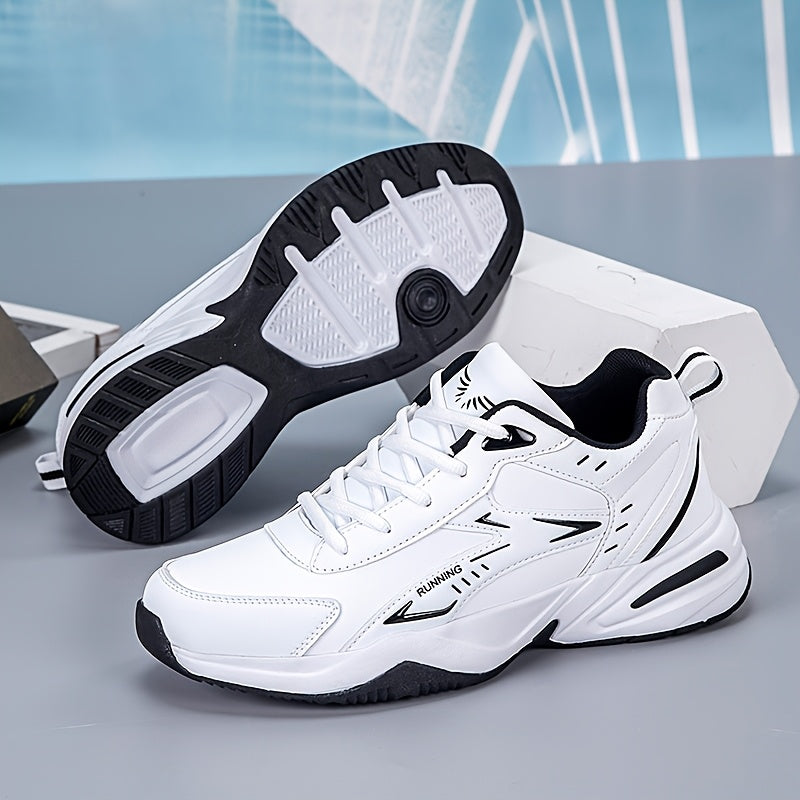Men's Running Shoes - Breathable Mesh Non-Slip Sole for Outdoor & – White / Black – view 3