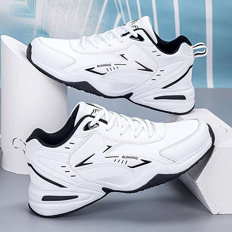 Men's Running Shoes - Breathable Mesh Non-Slip Sole for Outdoor & – White / Black – view 4