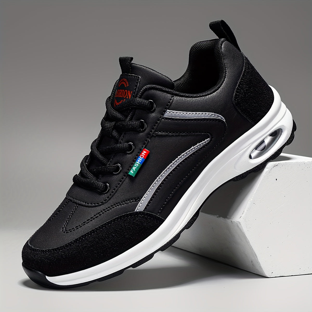 Men's Running Shoes – Comfort Fit for Outdoor & – Black / White – Black option – main product image