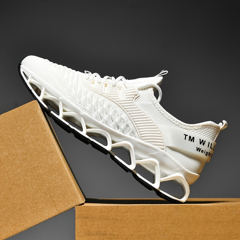 Men's Running Shoes - Comfort Fit for Outdoor & – White / Black – view 5