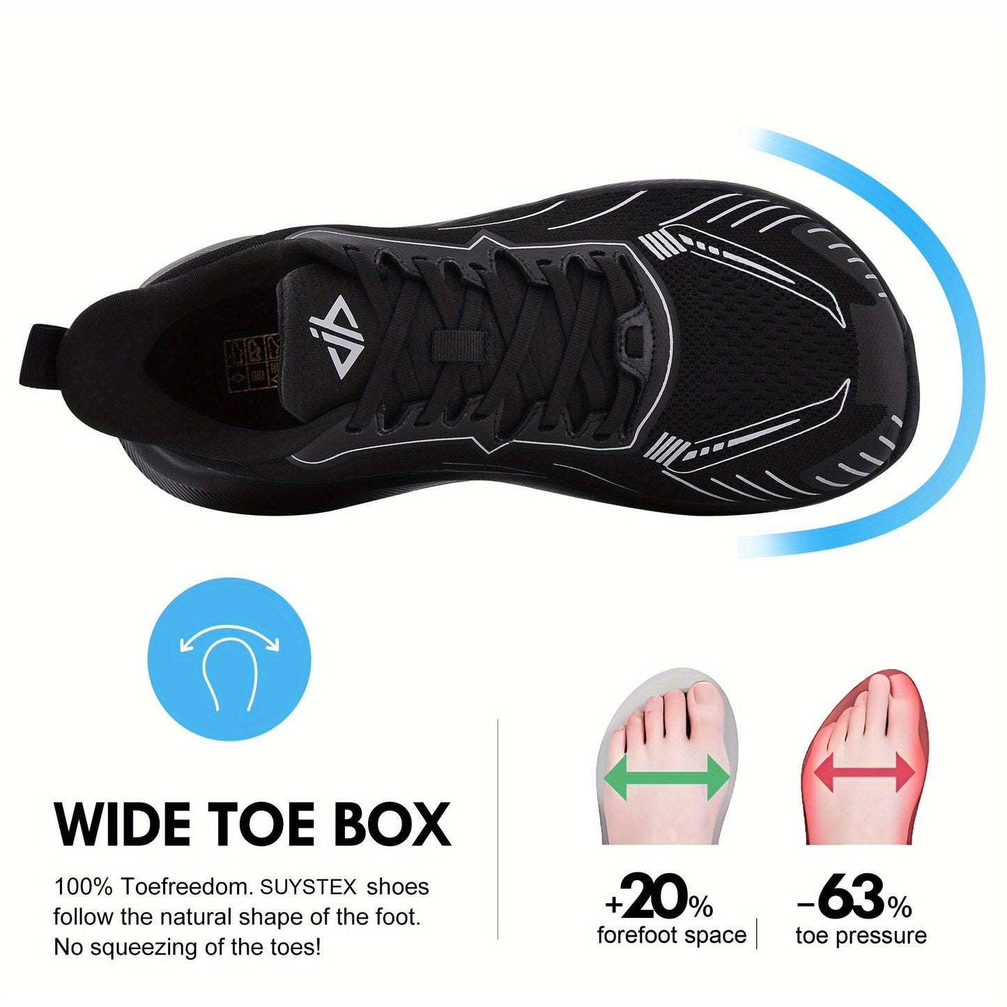 Men's Running Shoes - Cushioned Support & Wide Toe Comfort – view 2