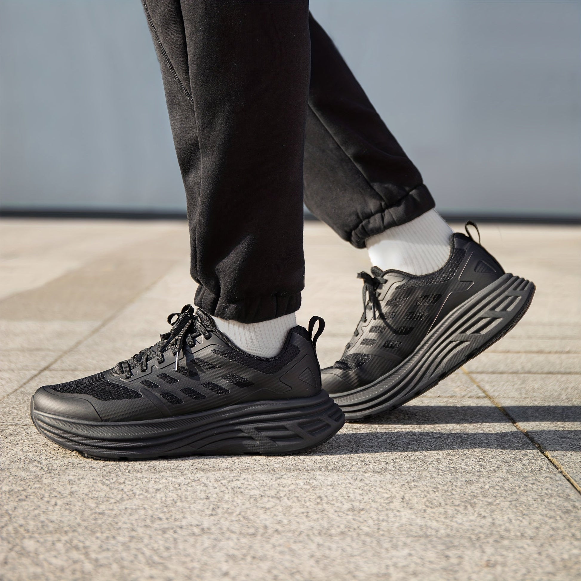 Men's Running Shoes - Non-Slip Sole & Breathable Comfort – Black / Sea Blue – main product image