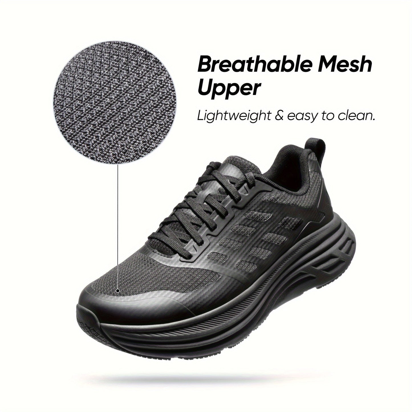 Men's Running Shoes - Non-Slip Sole & Breathable Comfort – Black / Sea Blue – view 3