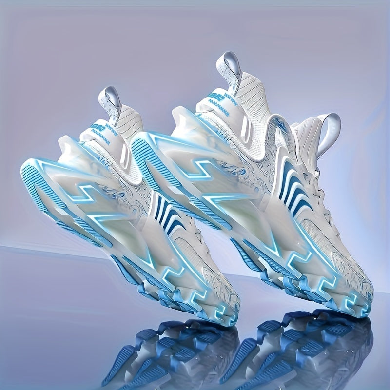 Men's Running Shoes - Non-Slip Sole Lace-Up for Outdoor & – Blue / Black – view 26