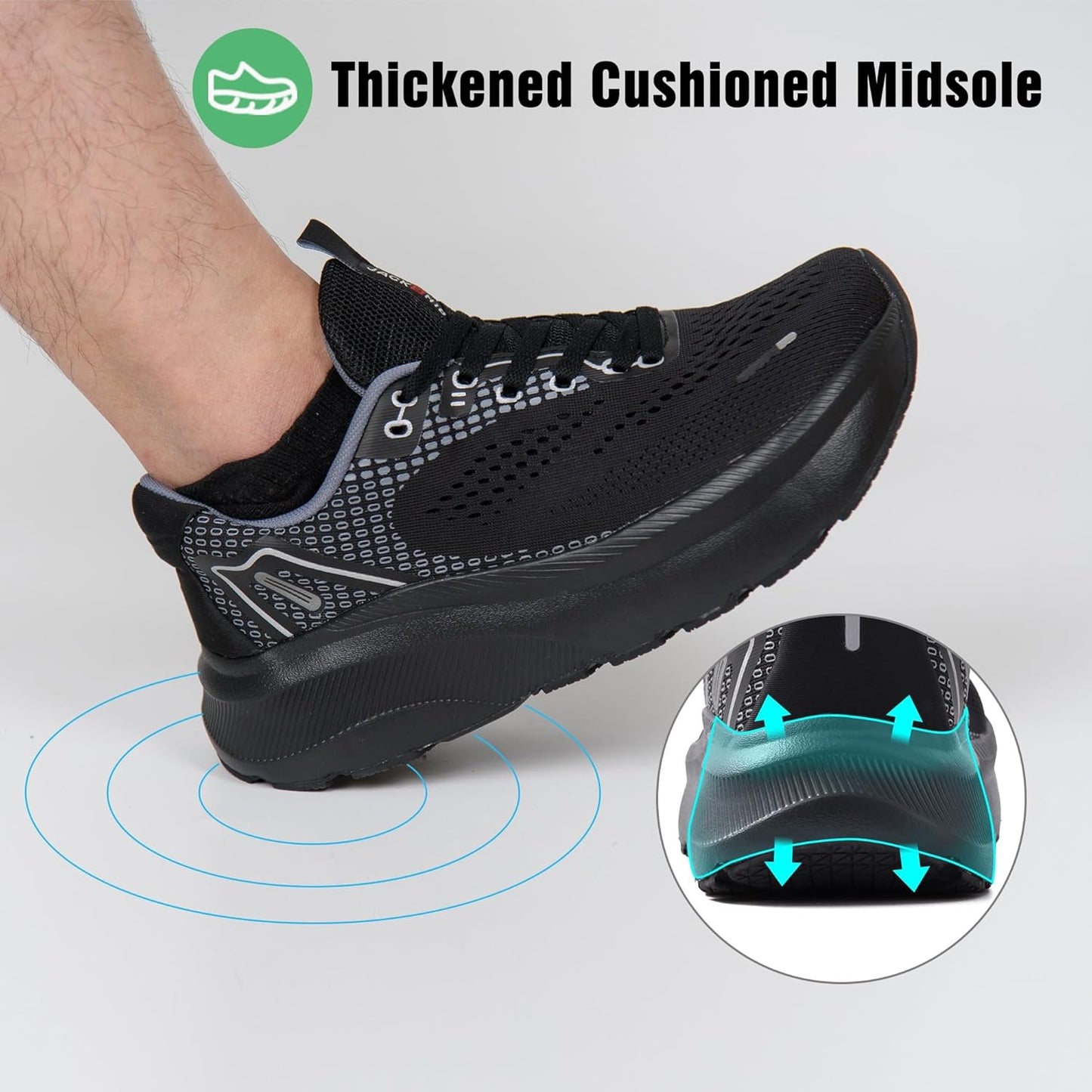 Men's Running Shoes – Wide Toe Box Breathable Mesh for Outdoor & detail view