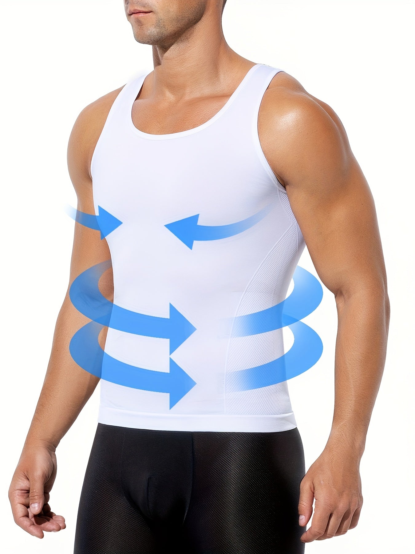 Men's Shaping Tank Top – Men's Waist Trainer Compression Vests - 5-Pack Neoprene Support – view 5