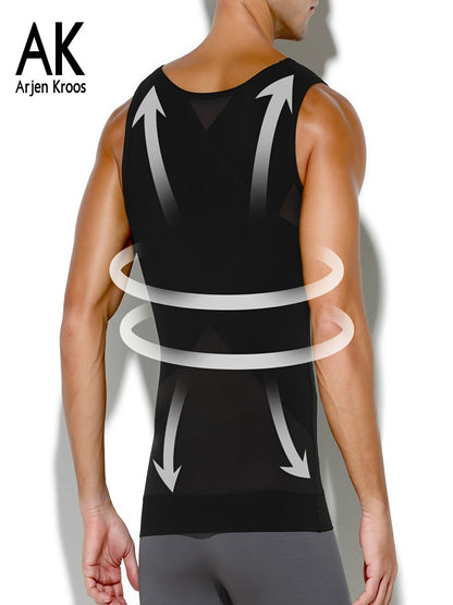 Men's Shaping Tank Top – Men's Waist Trainer Compression Vests - 5-Pack Neoprene Support – view 6