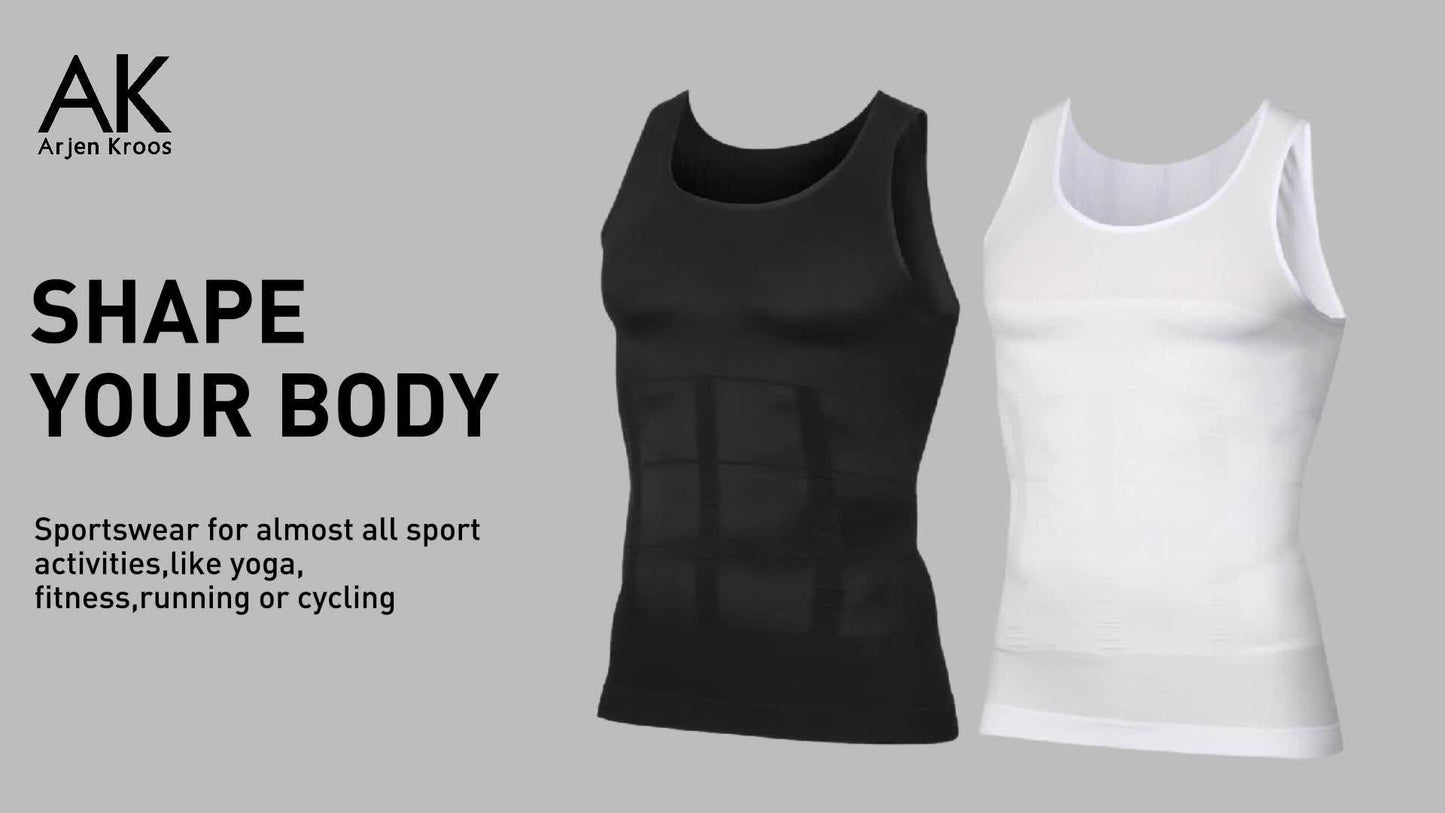 Men's Shaping Tank Top – Men's Waist Trainer Compression Vests - 5-Pack Neoprene Support – view 9
