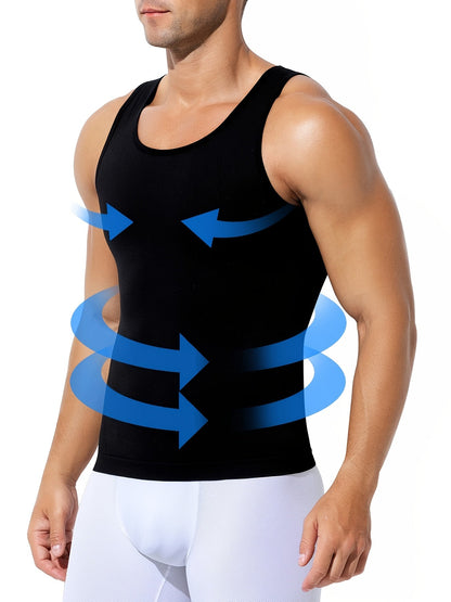 Men's Shaping Tank Top – Men's Waist Trainer Compression Vests - 5-Pack Neoprene Support – view 11