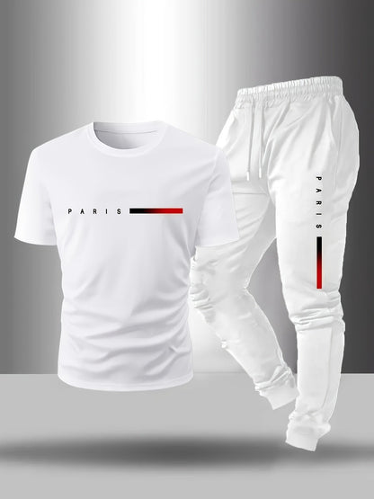 Men's Shirt and Pants Set - Coordinated Summer Style – White option – main product image