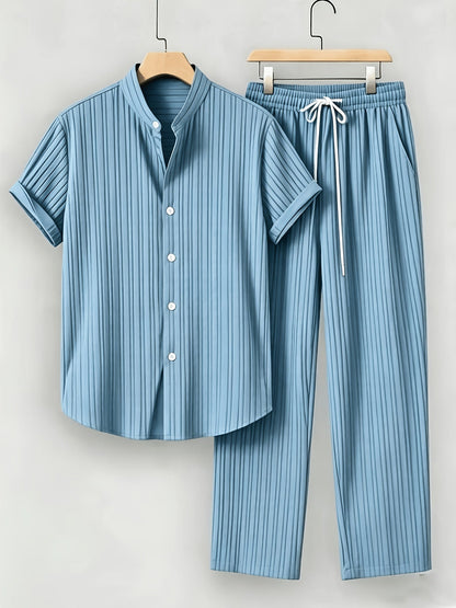Men's Shirt and Pants Set - Resort Print Summer Style – view 6