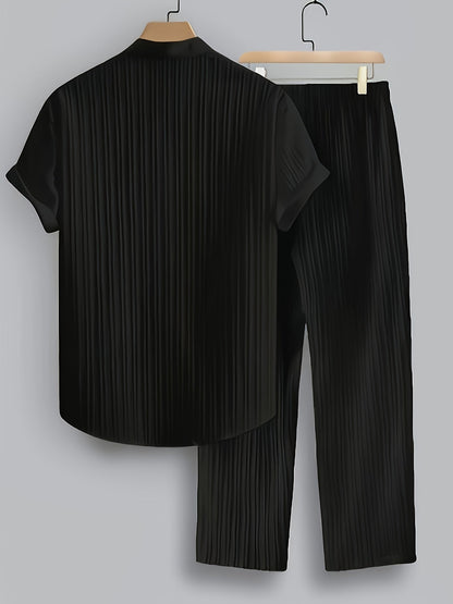 Men's Shirt and Pants Set - Resort Print Summer Style – view 7
