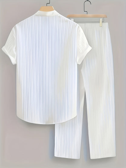 Men's Shirt and Pants Set - Resort Print Summer Style – view 11