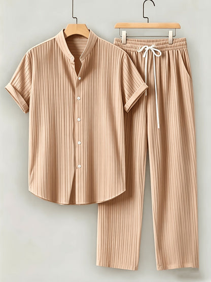 Men's Shirt and Pants Set - Resort Print Summer Style – view 23