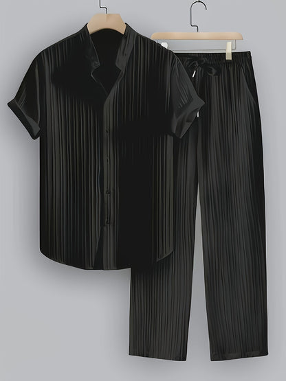 Men's Shirt and Pants Set - Resort Print Summer Style – White option – main product image
