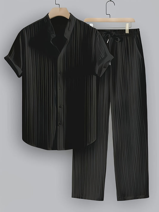 Men's Shirt and Pants Set - Resort Print Summer Style – White option – main product image