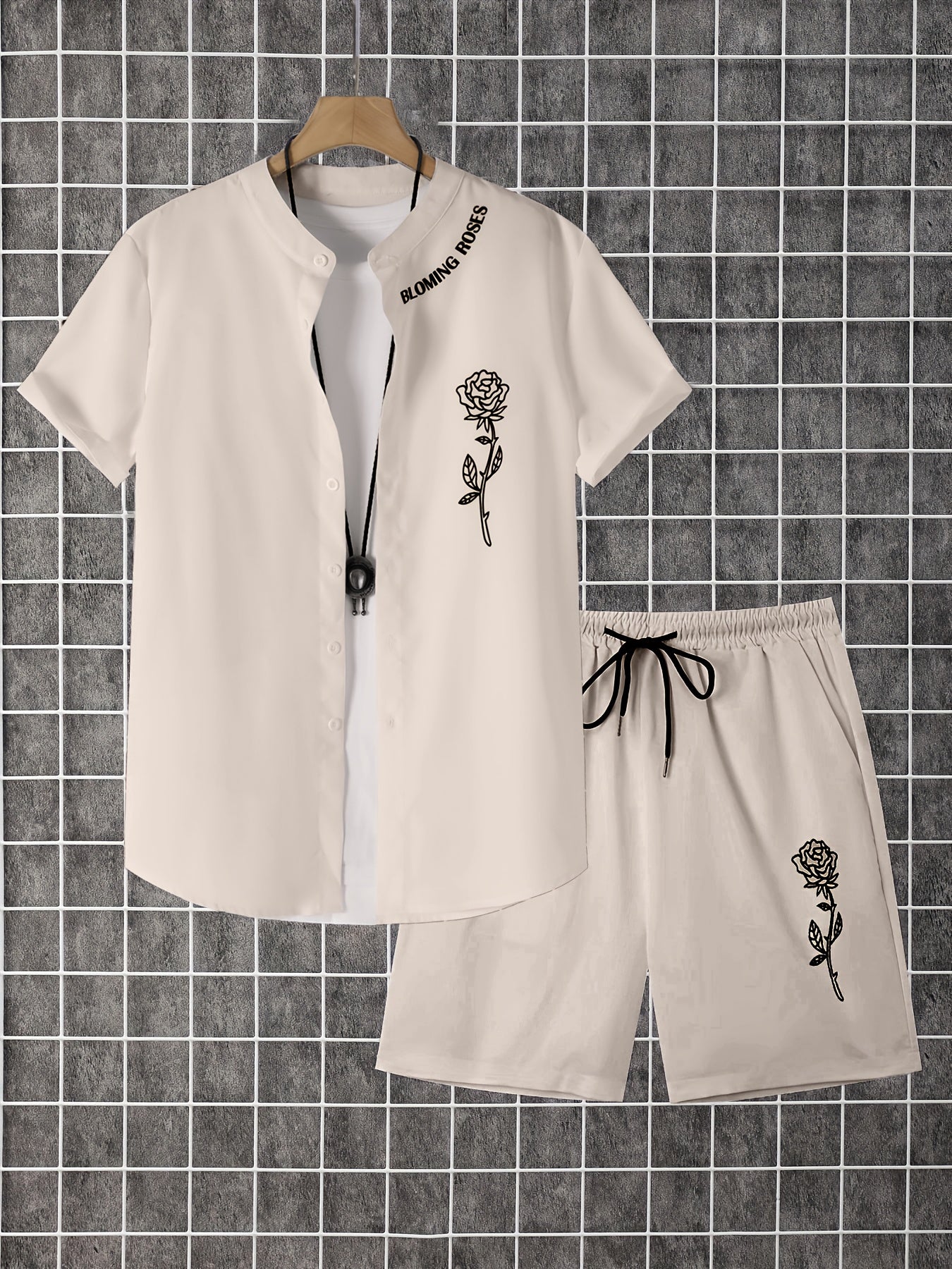 Men's Shirt and Shorts Set - Coordinated Summer Style – view 3