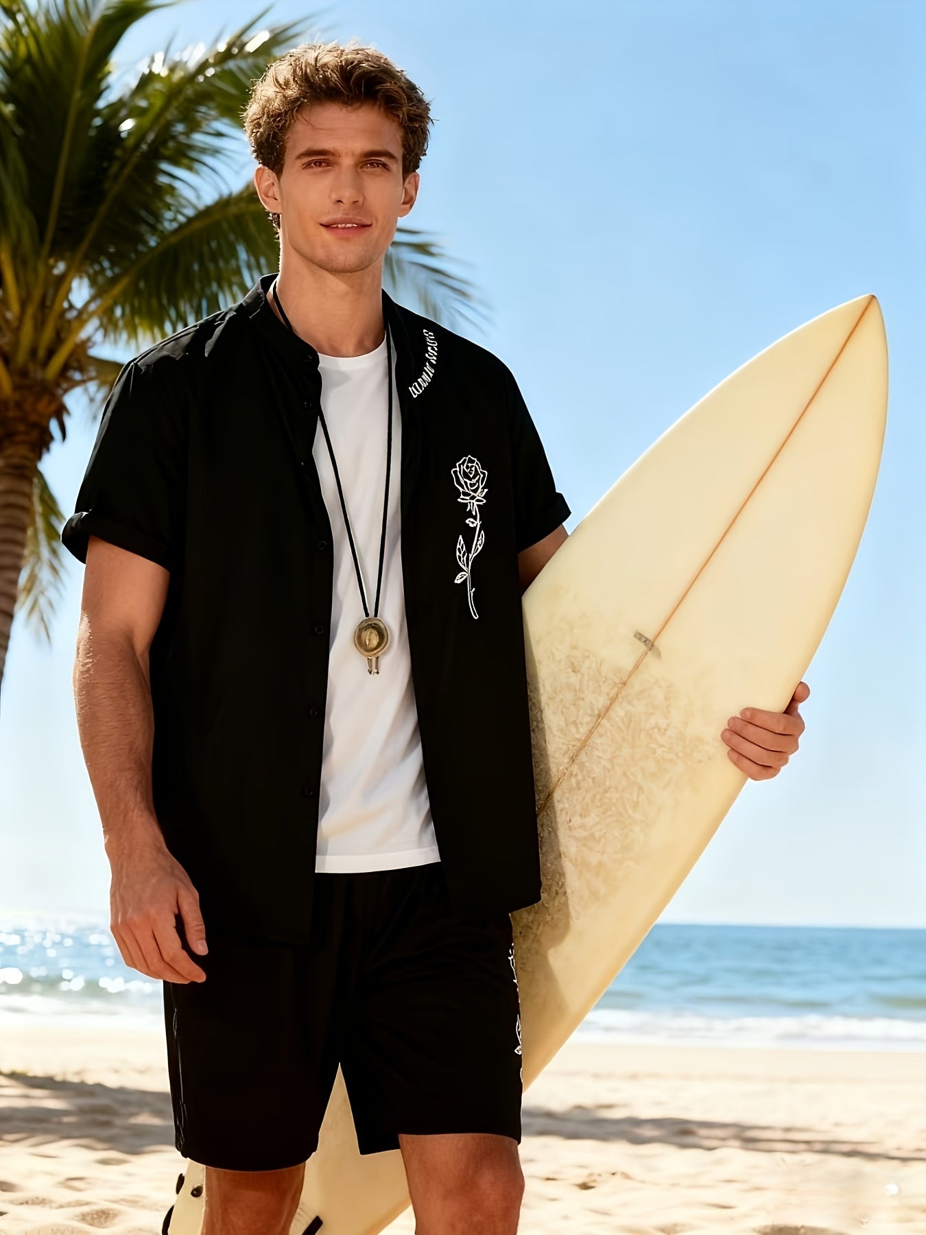 Men's Shirt and Shorts Set - Coordinated Summer Style – view 11