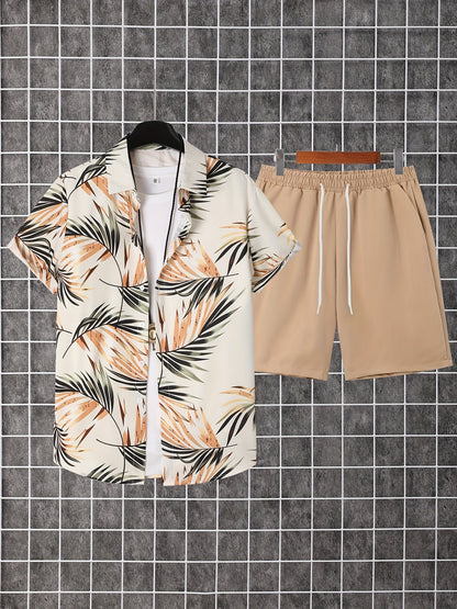 Men's Shirt and Shorts Set - Resort Print Summer Classic Edition – view 3