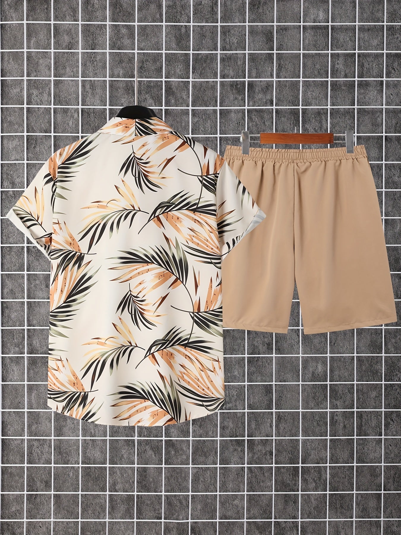 Men's Shirt and Shorts Set - Resort Print Summer Classic Edition – view 5