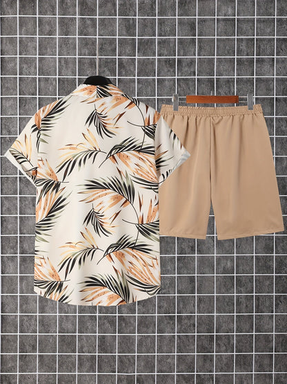 Men's Shirt and Shorts Set - Resort Print Summer Classic Edition – view 5