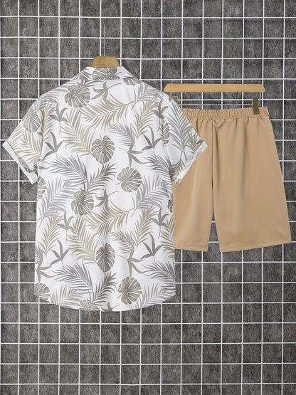 Men's Shirt and Shorts Set - Resort Print Summer Urban Edition – view 5