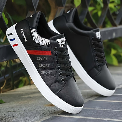 Men's Skate Shoes - Everyday Comfort & Durable Sole – White Black Lace – view 3
