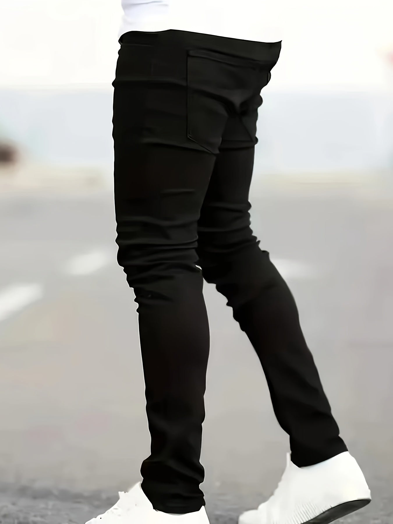 Men's Skinny Jeans - Black Denim Clean Finish – view 2