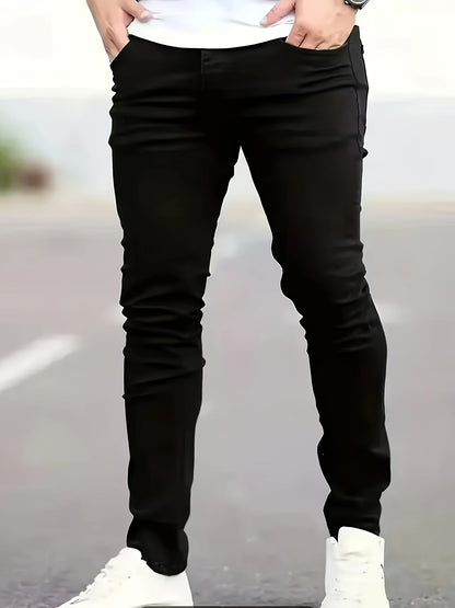 Men's Skinny Jeans - Black Denim Clean Finish – view 7