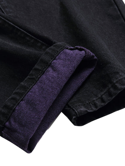 Men's Skinny Jeans - Black Denim Distressed – Mid Rise – view 9