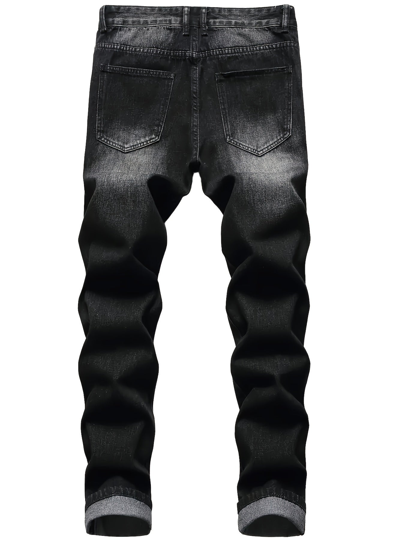 Men's Skinny Jeans - Classic Wash Distressed – Dark Gray – view 2