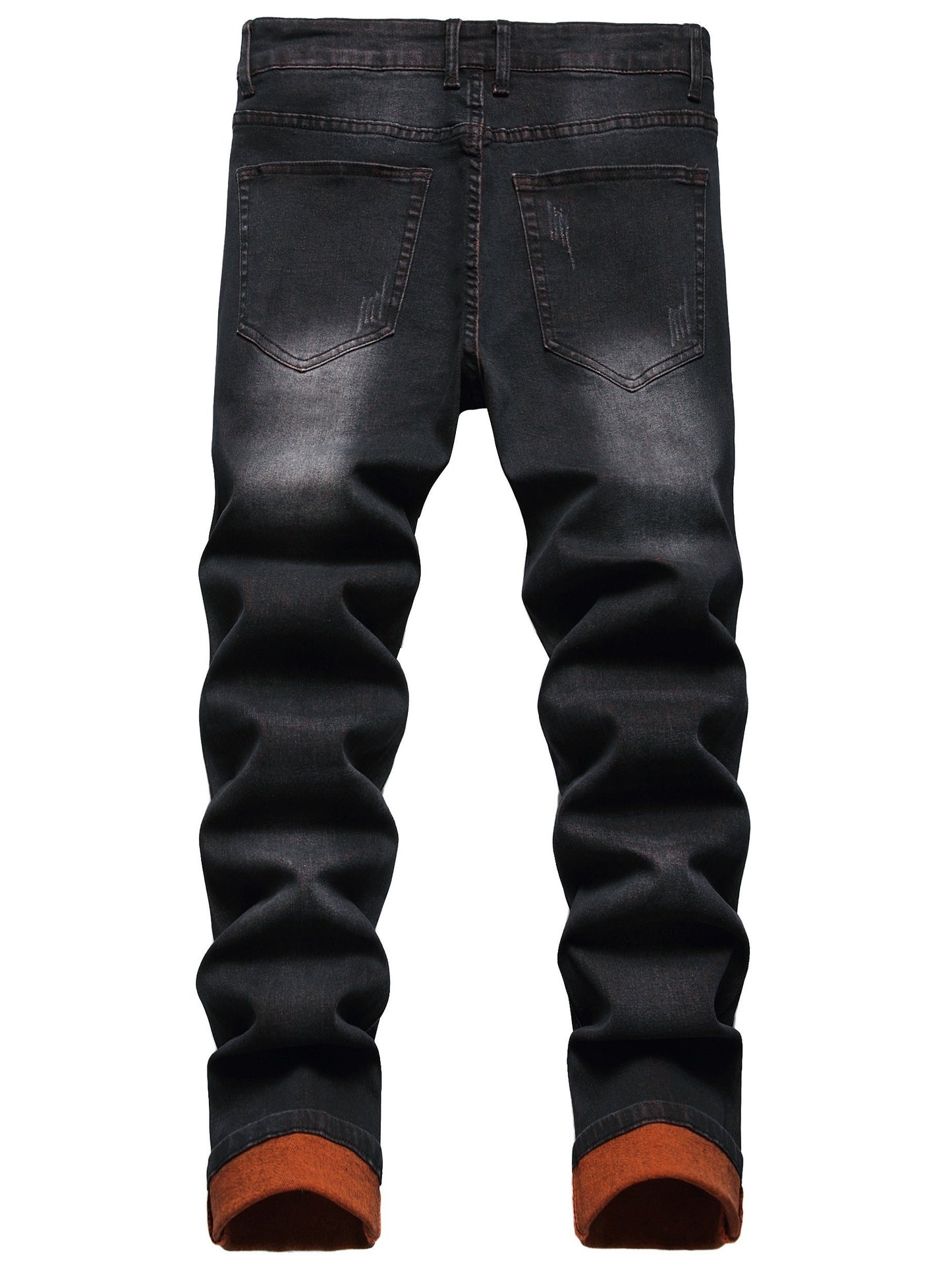 Men's Skinny Jeans - Classic Wash Distressed – Sepia – view 9